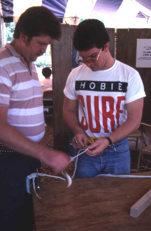 Todd Nobles braiding a whip - White Springs, Florida
