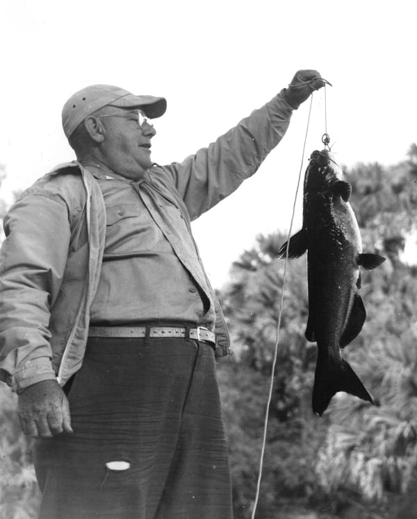 Willie Carr with a catfish.