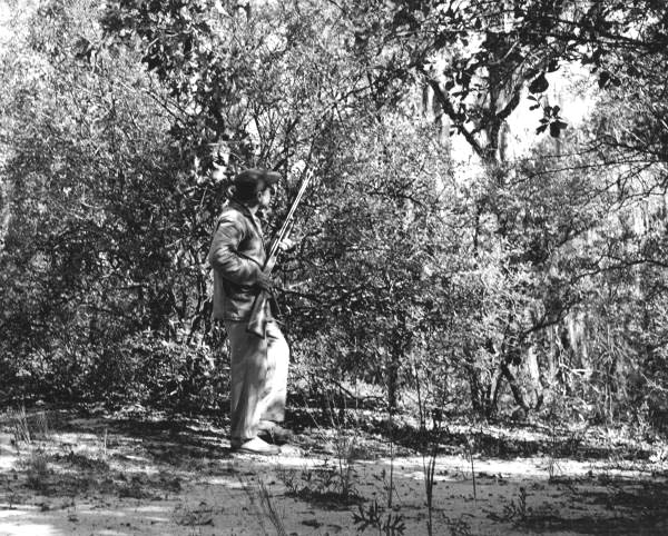 Bill Hansen in the woods hunting - Apalachicola National Forest, Florida