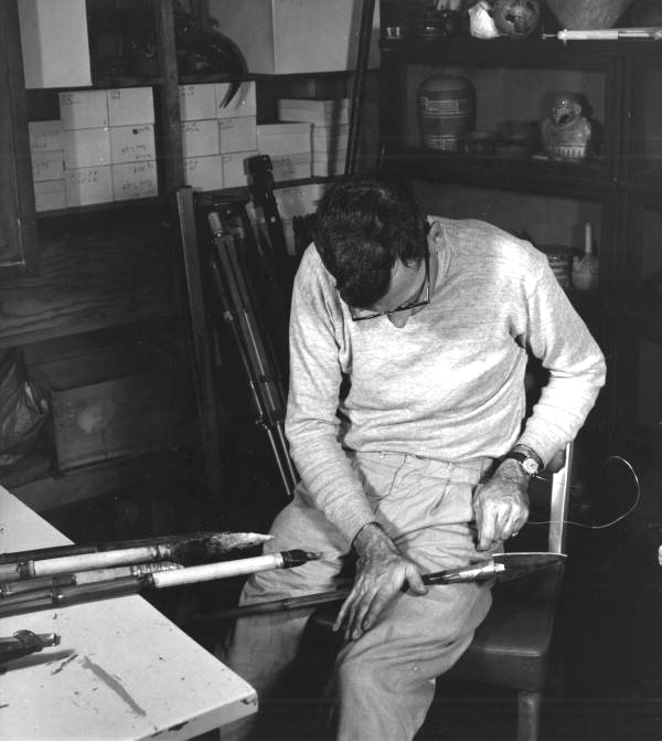 Hale Smith making atlatl .