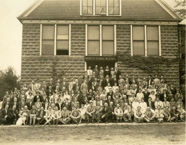 Group portrait of P.A. of A. summer school class at the Daguerre Memorial Institute in Indiana.