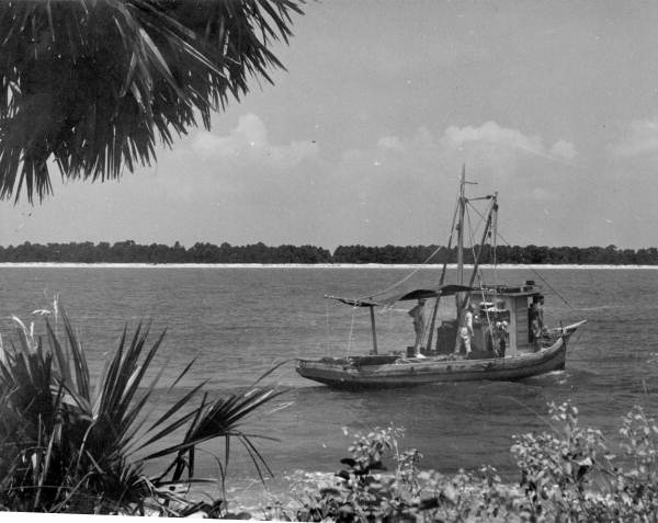 Apalachicola Fish and Oyster Company oyster boat "Mary Ann" heading out to work - Apalachicola, Florida.