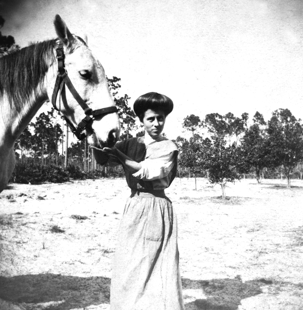 Carrie S. Hurd and horse - Alva, Florida