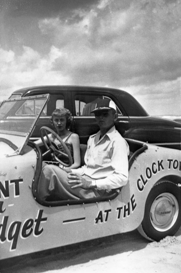 Jack P. McClellan and Frances Seibert McClellan on honeymoon at Daytona Beach