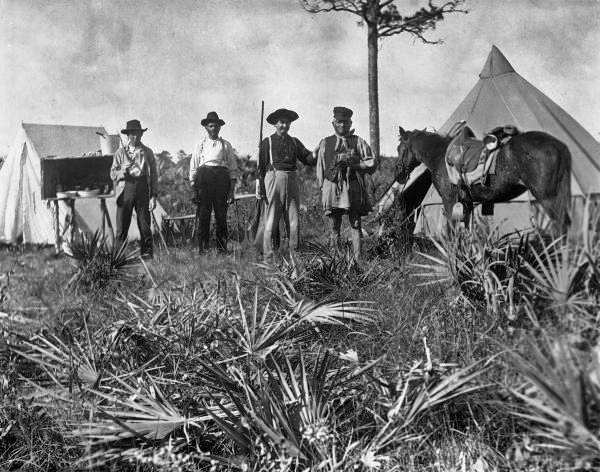 Chief Billy Smith, J. Frank King and cook Jim Owensfifteen miles west of Fort Pierce