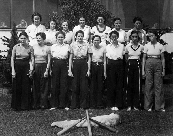 Female staff softball team at Florida State Hospital - Chattahoochee, Florida.