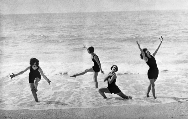 Frolicking in the surf at Oldsmar.