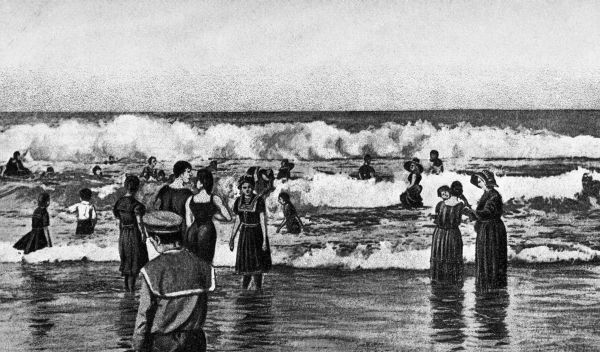Winter surf bathing in Florida