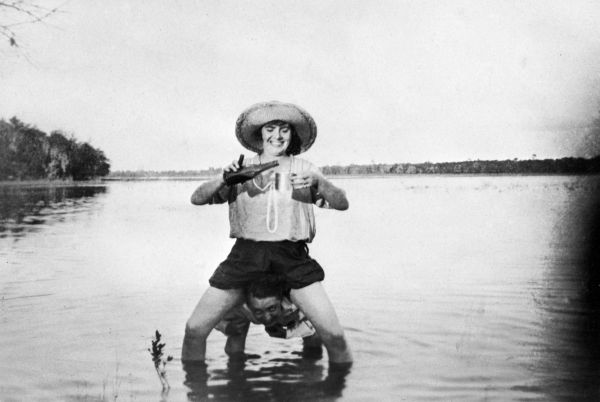 Two women in lake - Prairie Lake, Florida