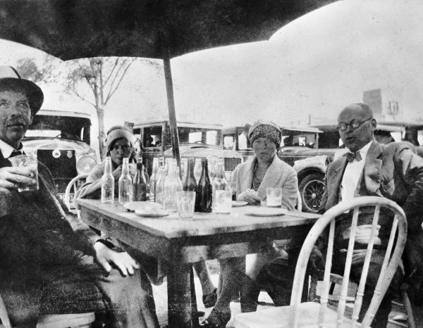 Tourists at an outdoor table - Daytona Beach, Florida