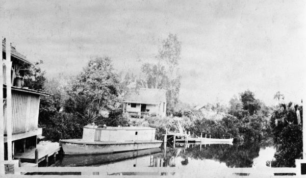 Launch Curlew at dock - Estero, Florida.