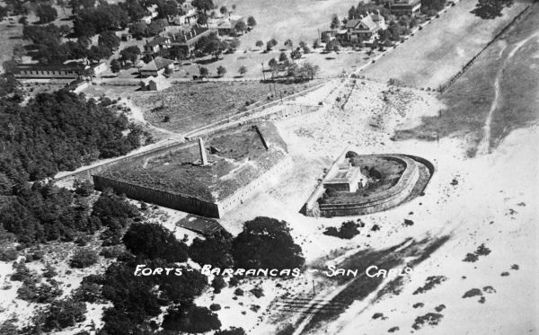 Aerial view of Fort San Carlos de Barrancas and Fort Barrancas, Florida