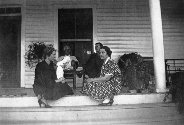 A. H. Campbell family on porch of their home - Hardaway, Florida