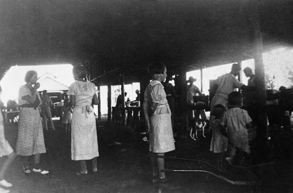Farm workers at A.H. Campbell's annual dinner - Hardaway, Florida