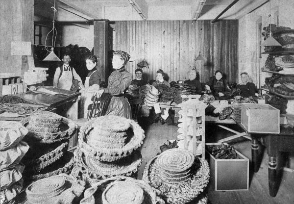 Ladies' straw hat factory - Massachusetts?