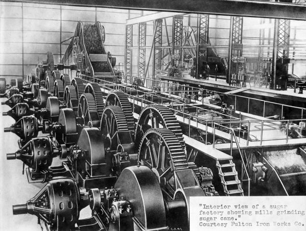 Mill interior during cane grinding