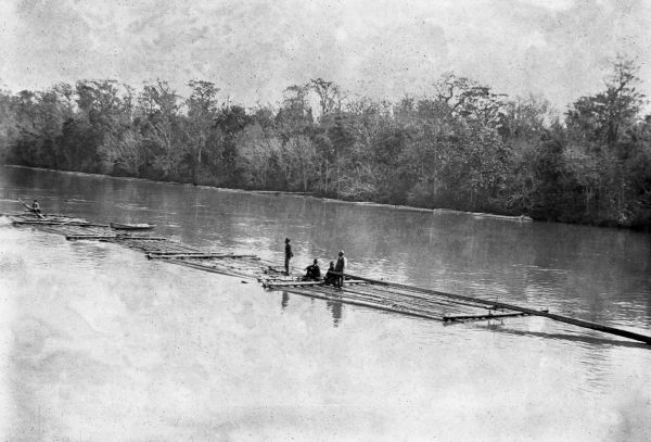 Log rafts on the Apalachicola River