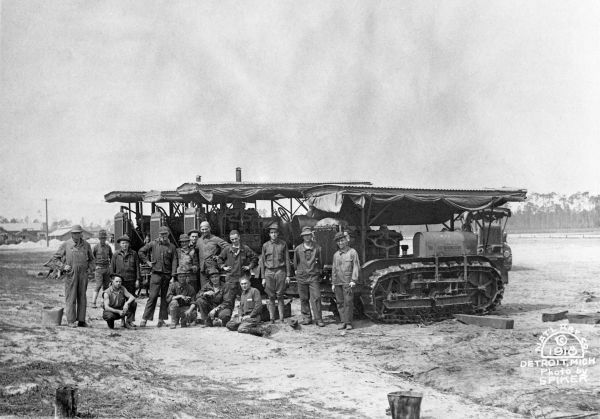 Soldiers with earthmovers - Camp Joseph E. Johnston