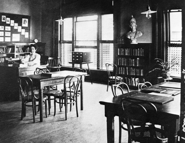 Staff member in reading room