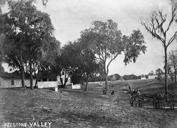 View of Keystone Estate grounds with stable buildings at left - Jacksonville, Florida