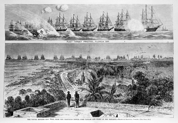 Naval exercises viewed from Martello Tower - Key West, Florida