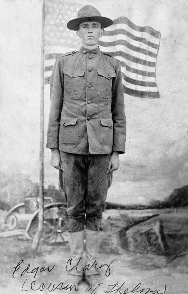 Edgar Clary in World War I uniform - Laurel Hill, Florida