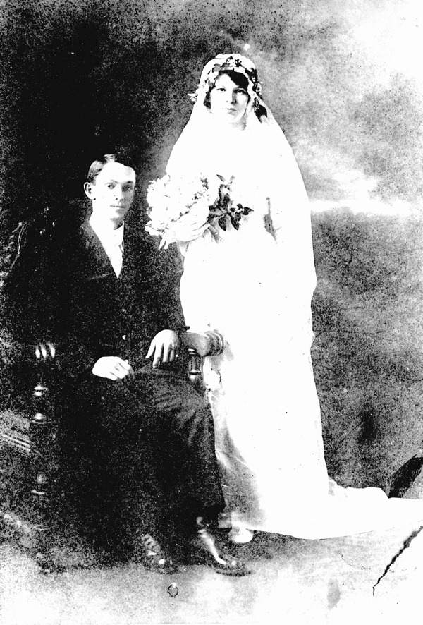 Wedding portrait of Winifred Wells and Thomas Propret Blyth
