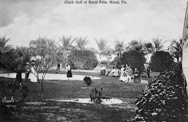 Playing clock golf at the Royal Palm Hotel