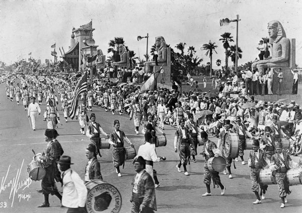 Shrine convention parade down Biscayne Boulevard - Miami, Florida.