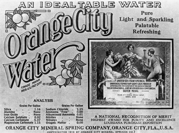 Orange City Mineral Spring Company advertising card