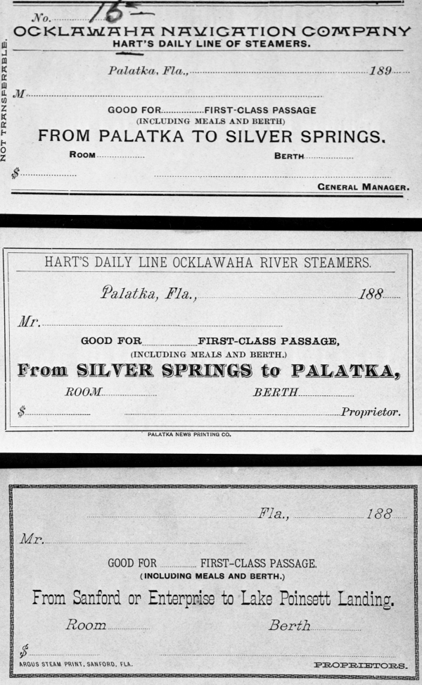 Tickets for traveling Ocklawaha River - Palatka, Florida
