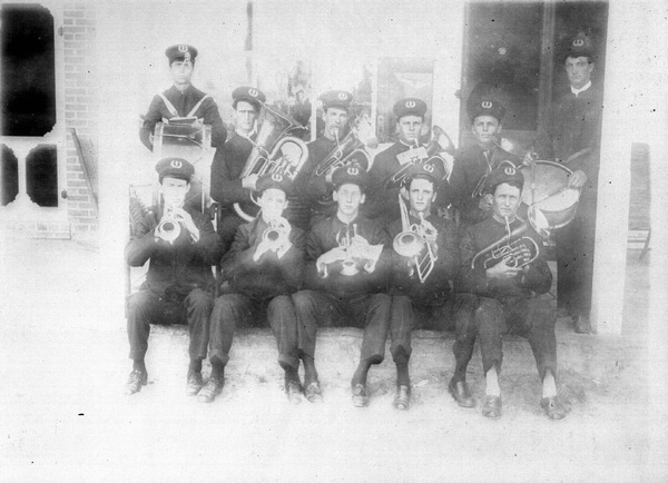The Palmetto band in front of a store on old Main Street - Palmetto, Florida