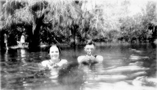 Swimmers in Prairie Lake - Citrus County, Florida.