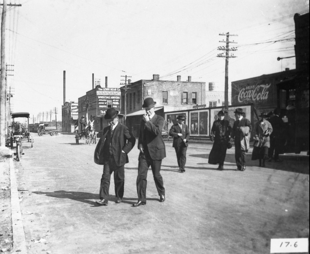 Crossing the street in downtown Pensacola.