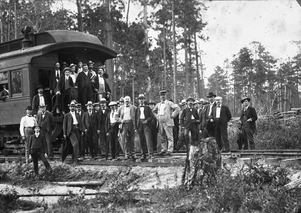 Georgia Florida & Alabama Railway Company's first passenger train from Tallahassee, Florida to Bainbridge, Georgia