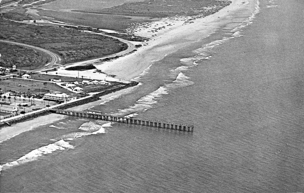 View of beach and pier, looking north - St. Augustine, Florida.