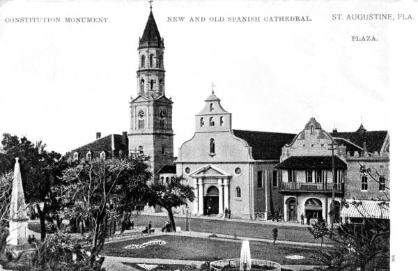 Spanish cathedrals and plaza - St. Augustine, Florida