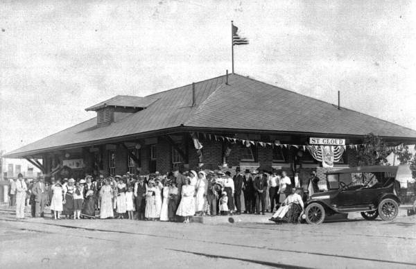 Dedication of the new brick railroad depot - St. Cloud, Florida