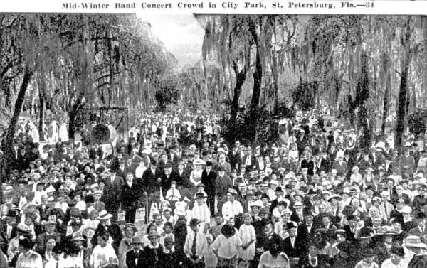 Mid-winter band concert crowd - Saint Petersburg, Florida
