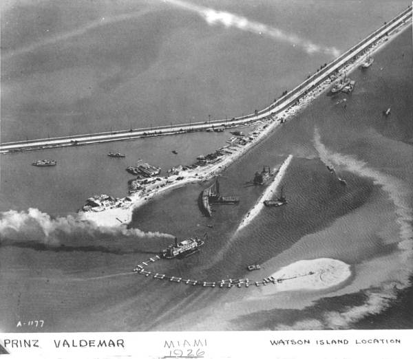 Prinz Valdemar capsized in the ships channel at Miami, Florida.