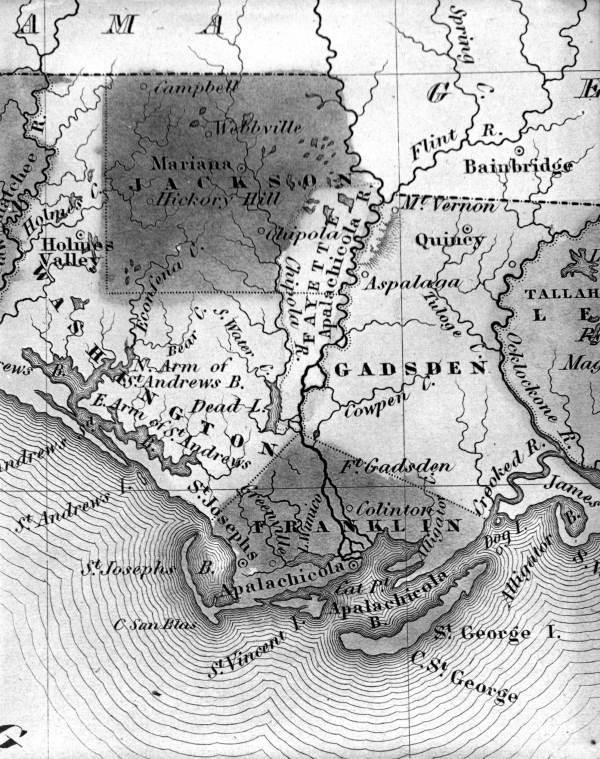 Map showing the now abolished Fayette County