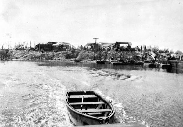 Relief camp on what remains of the railroad - Snake Creek, Plantation Key
