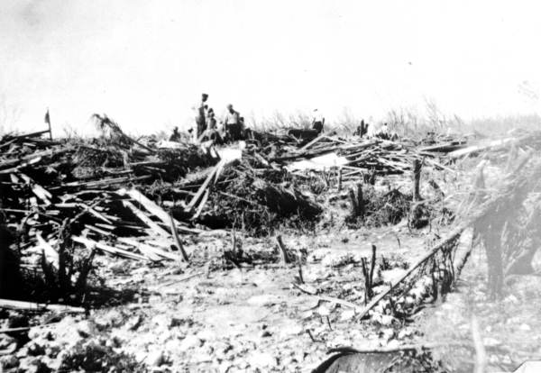 A search party looking for bodies in the debris - Upper Matecumbe Key
