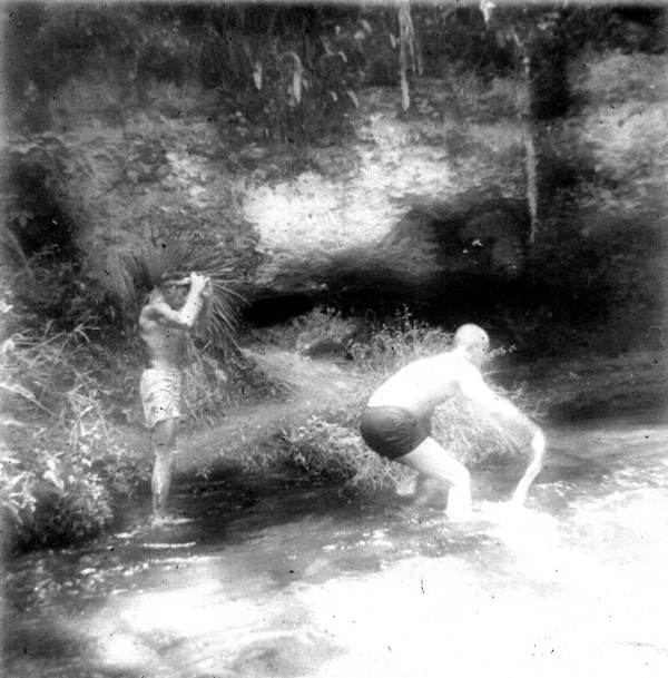 Fred Sorensen and Basil Bruzold ready for a dive - Rock Springs, Florida