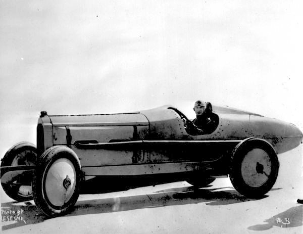 Ralph DePalma and his Packard V-12 - Daytona Beach, Florida.
