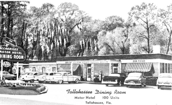 Tallahassee Motor Hotel Dining Room - Tallahassee, Florida.