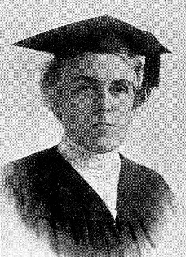 Augusta Johanne Nelson Raa in cap and gown.