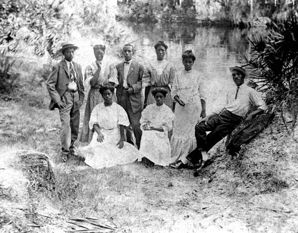 Group of African Americans enjoying the outdoors - Tampa, Florida.