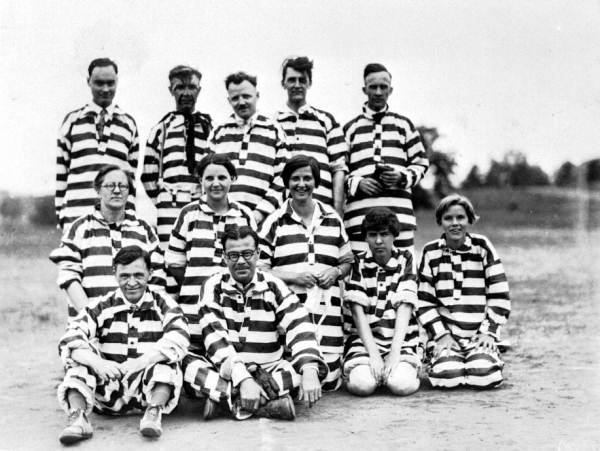 Faculty baseball team.