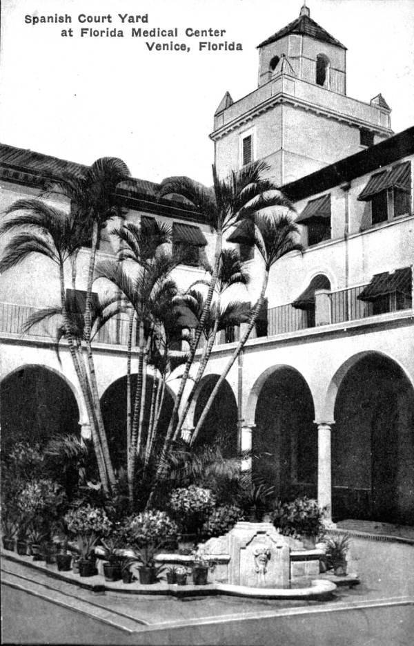 Spanish courtyard at the Florida Medical Center - Venice, Florida.